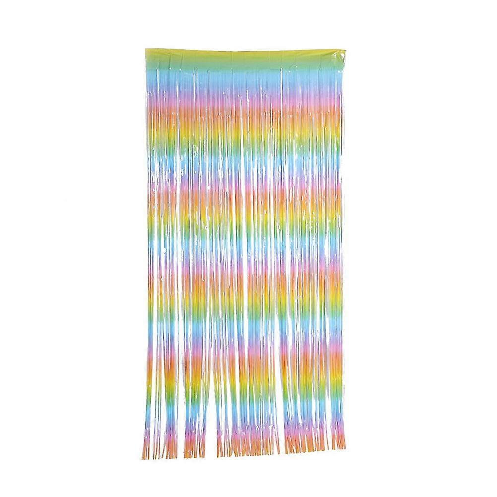 1 Pc 2 M Decorative Curtain Gradient Silk Curtain Photo Prop (Colorful)