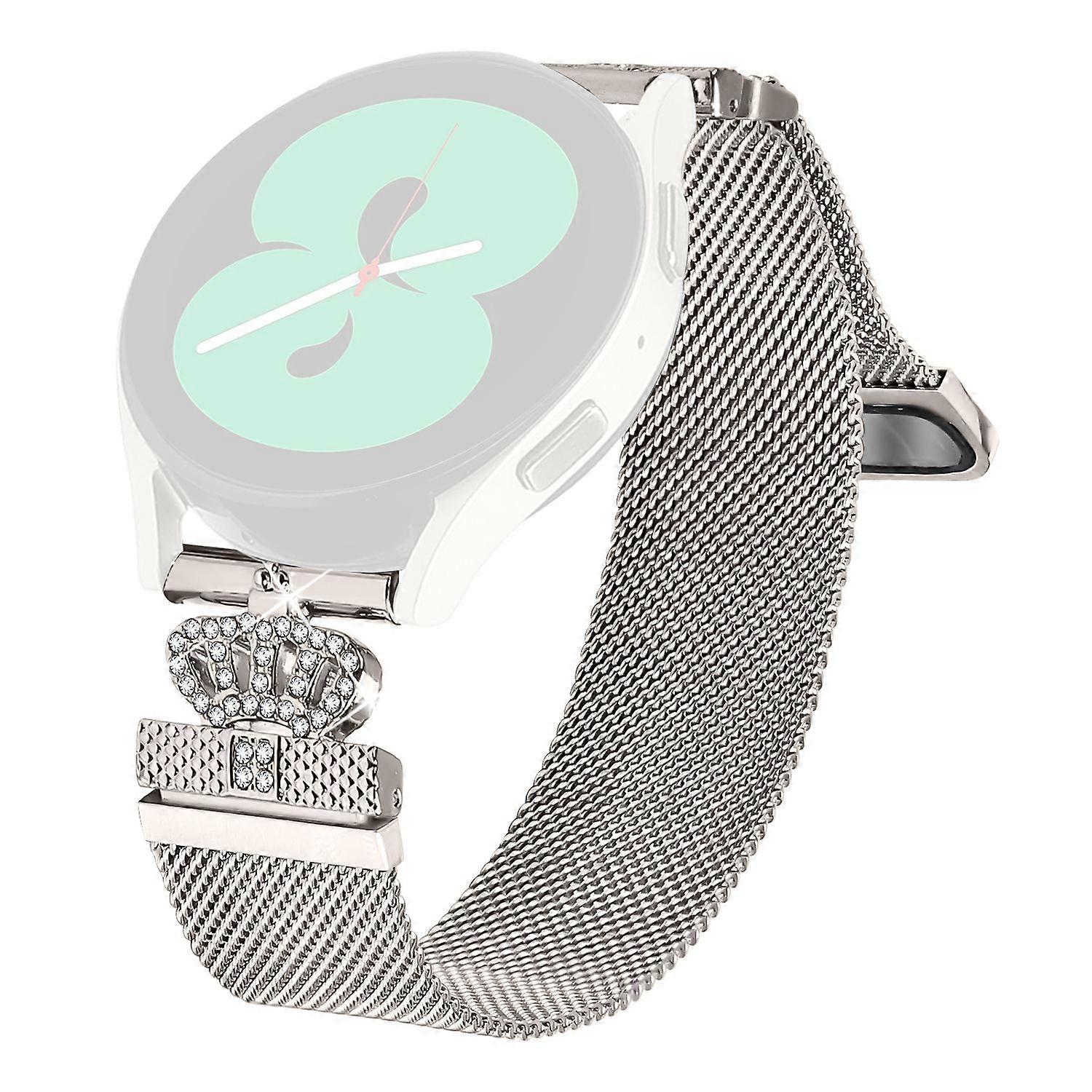 For TicWatch E Milanese Band Magnetic Crown Clasp Stainless Steel Strap - Starlight
