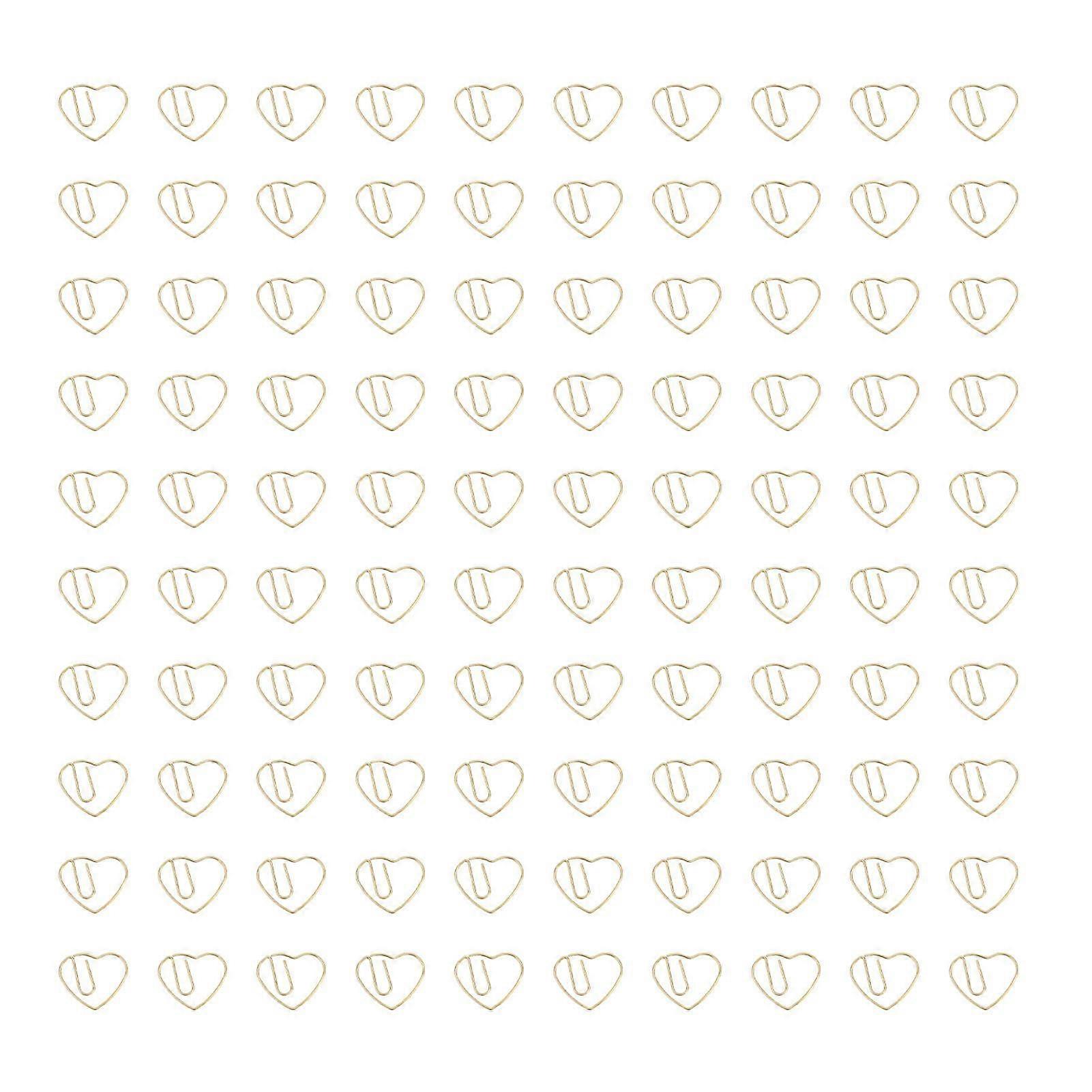 2025 أحدث طراز 100 قطعة على شكل قلب مشابك ورق حديدية مشابك ورق زخرفية