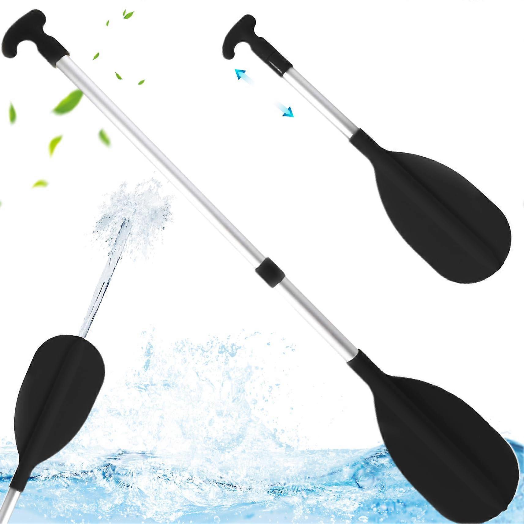 Rowing Boat Paddle 21-43 Inch Telescopic Oar, Anti-Slip Aluminium Plastic Canoe Paddle for Children and Adults, Yellow Black