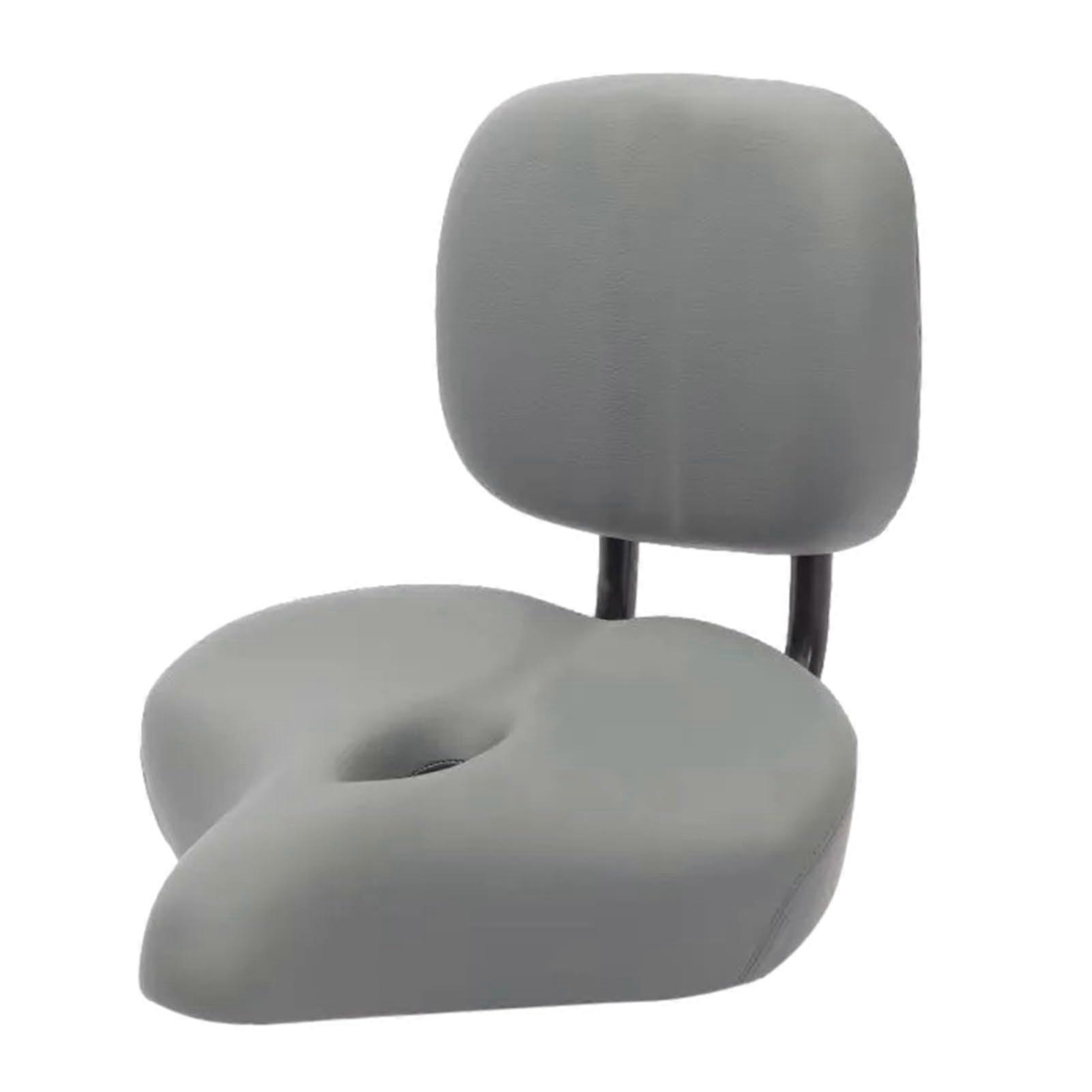 Bicycle Seat Large Wide With Back And Rear Support Foam Saddle For E-Bikes, Shock Absorbing, Grey