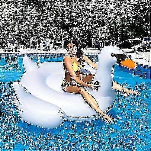 2025 Inflatable Swan Shaped Floating Mat Swimming Ring G