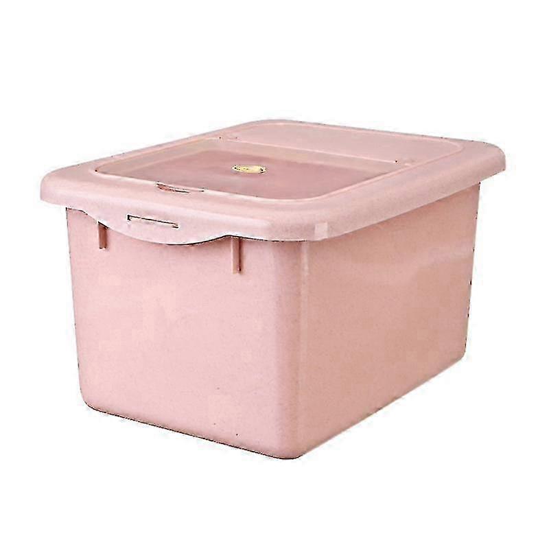 Moisture-Proof and Mildew-Proof Large Plastic Rice Storage Container for Kitchen, Suitable for Dry Food and Grains (Pink)