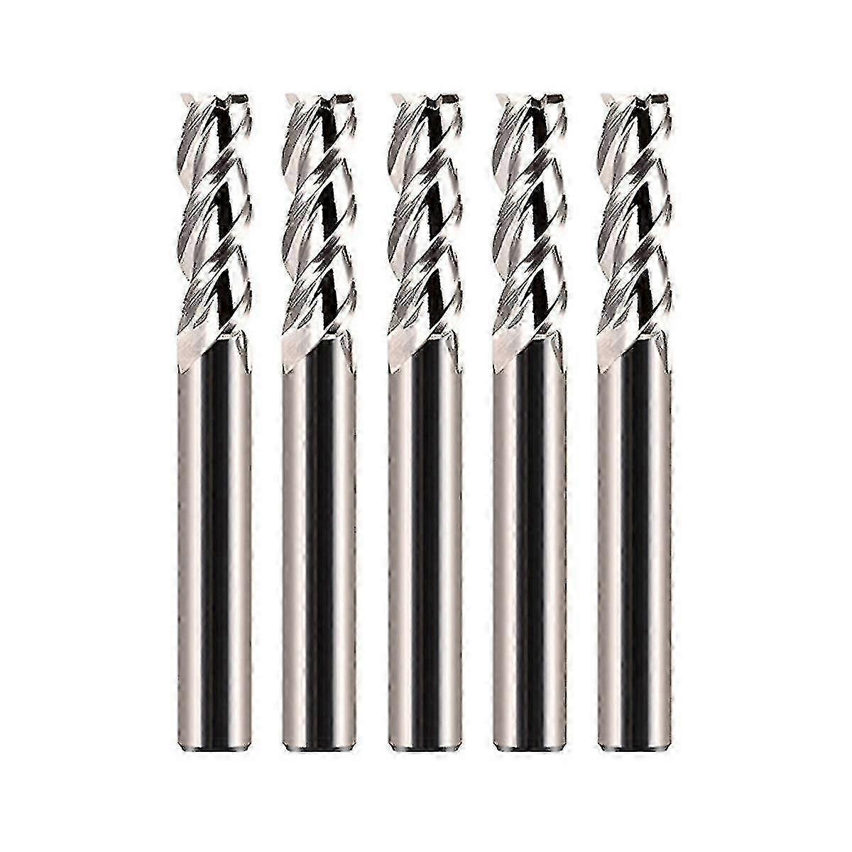 5pcs 55 Degrees Spiral Upcut Router Bits Set 6mm Solid Carbide Cnc Wood Router Bits For Woodworking hwy