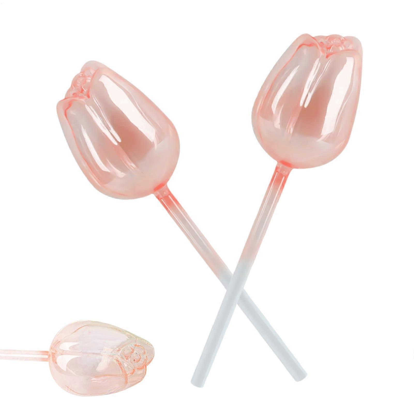 Water Globe - 2 Decorative Glass Spikes Flower-Shaped Automatic Watering Device Feeder Balls for Indoor and Outdoor Gardens