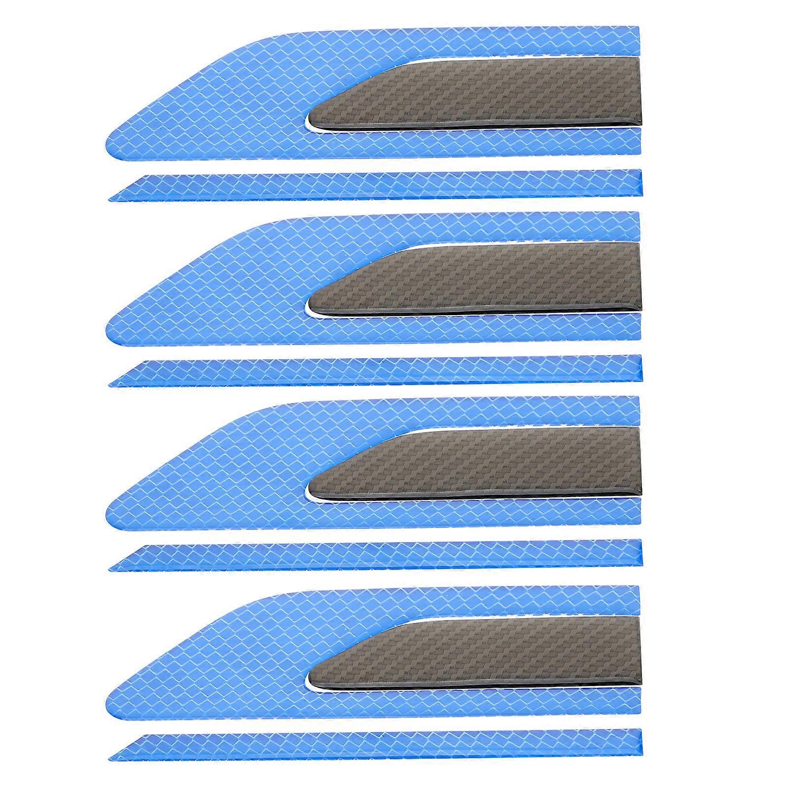 Reflective Car Stickers Night Driving Turns Parking 4Pcs Black PVC Reflective Material