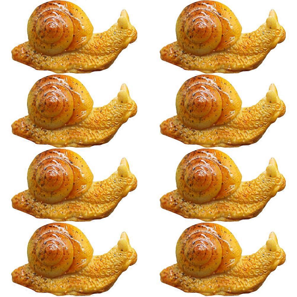 8pcs Realistic Mini Snail Figurines for Garden & Micro Landscape Decor, Cute Tiny Adornments for Miniature Scenes