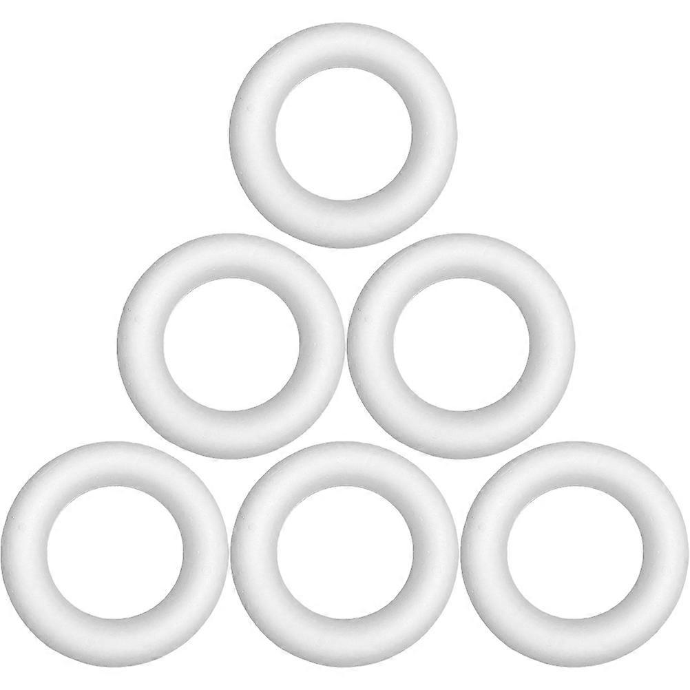 Wreath Forms For Crafts Foam Circles Diy Projects Party Use 6Pcs White