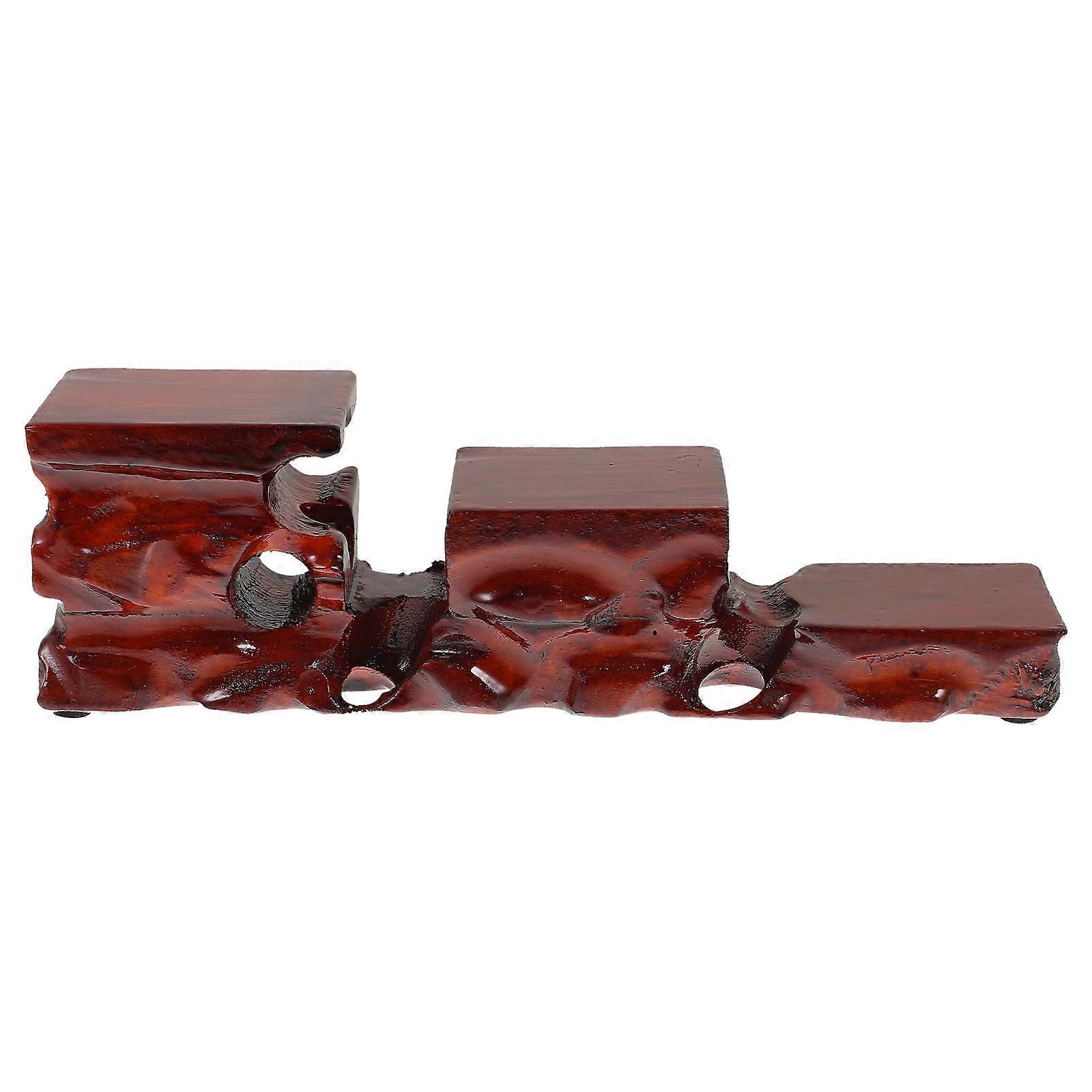 Wooden Antique Jade Display Stand Pedestal Base for Teapots Statues Crafts Smooth Stable Structure for Showcasing Tea Items and Decorative Ornaments