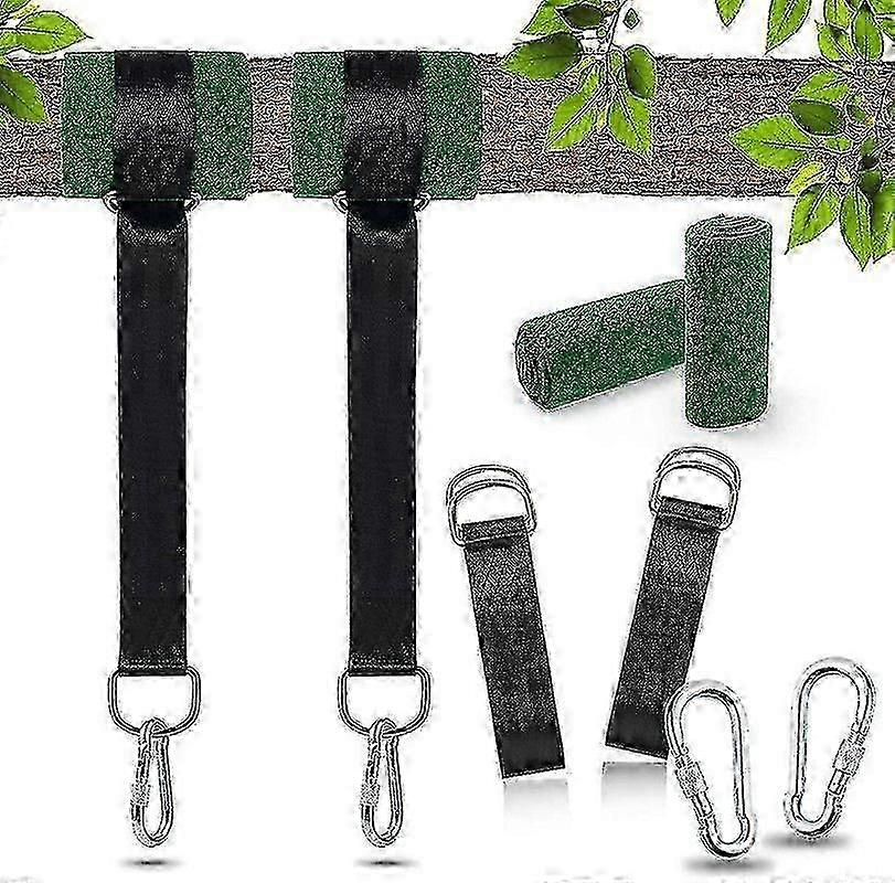 Tree Swing Hanging Straps Kit 2x5ft Heavy Duty Swing Hanger With Carabiners, Tree Protectors And Swivel Hook SZRH A-M