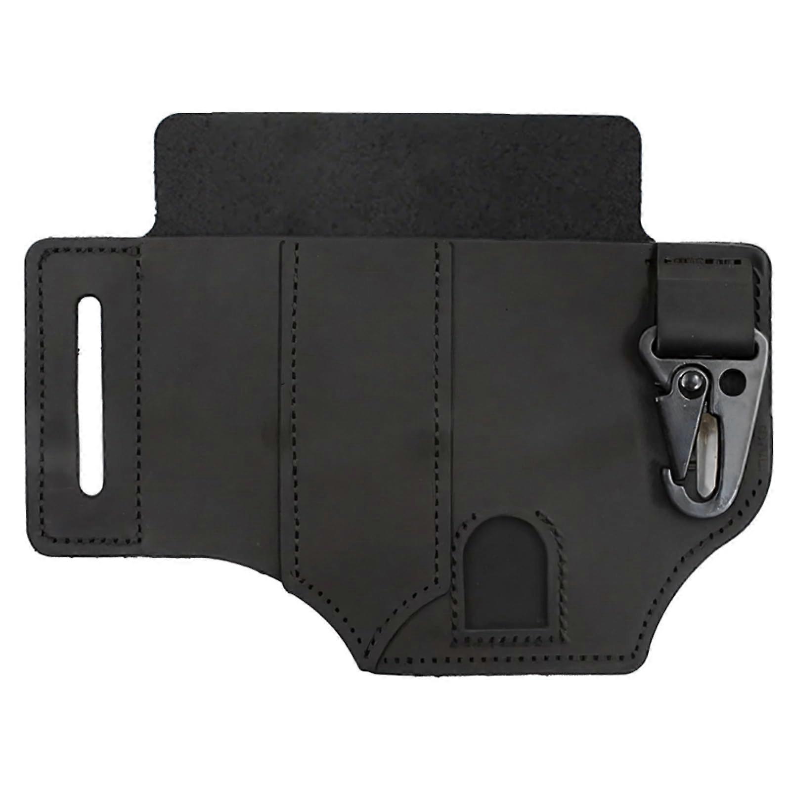 Tactical Leather Case Holster for Tools, Belt Organizer with Quick Release Clip for Flashlight, Knife, Multi Tool