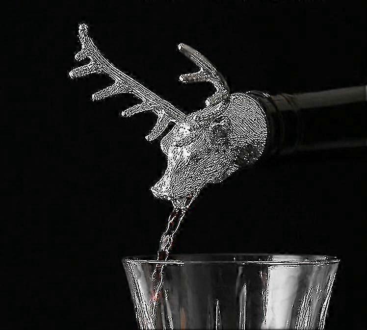 الفولاذ المقاوم للصدأ الغزلان الأيل رئيس النبيذ صب فريدة من نوعها النبيذ زجاجة سدادات صب