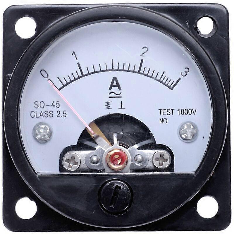 AC Round Analog Panel Meter 0-3A Measurement Ammeter Gauge Black