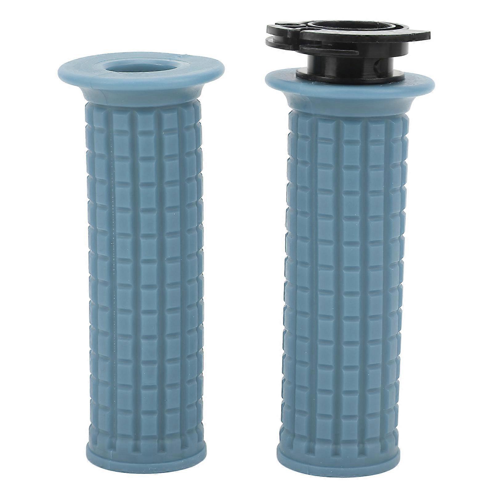 22mm Silicone Motorcycle Handlebar Throttle Grips Left & Right Side for GY6 50cc 80cc 125cc 150cc Scooter Blue