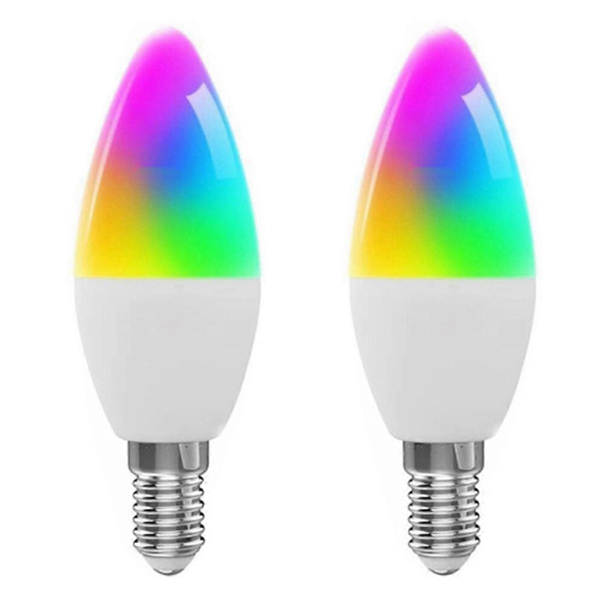 Tuya E14 Smart Bulb Dimmable Five-Way Spiral Candle Bulb WiFi RGB Bulb Remote Control and Voice Cont