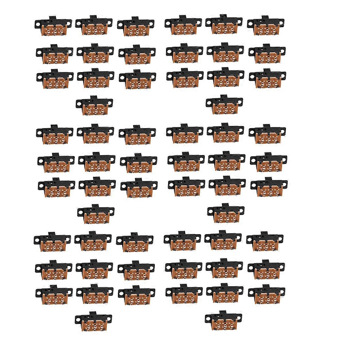 10Pcs High Knob 6 Pin 3 Position DPDT Panel Slide Switch 0.5A 50V DC