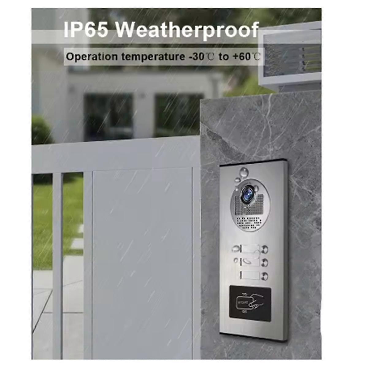 3 Unit Home Video Intercom for Apartments Residential Intercom Doorbell Video Door Phone System EU P