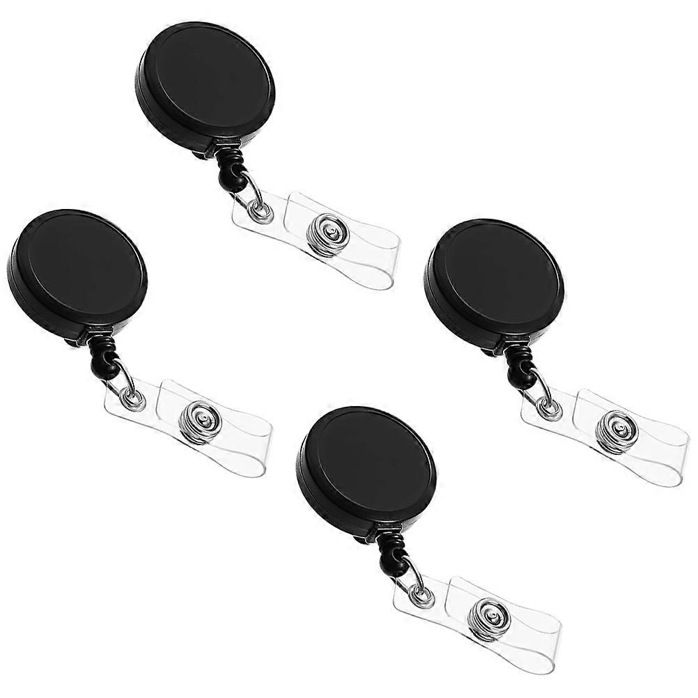 4 Pack Retractable Badge Holder Clip – Stylish ID Name Card Holder for Nurses, Teachers & Office Staff – Lightweight & Convenient Design