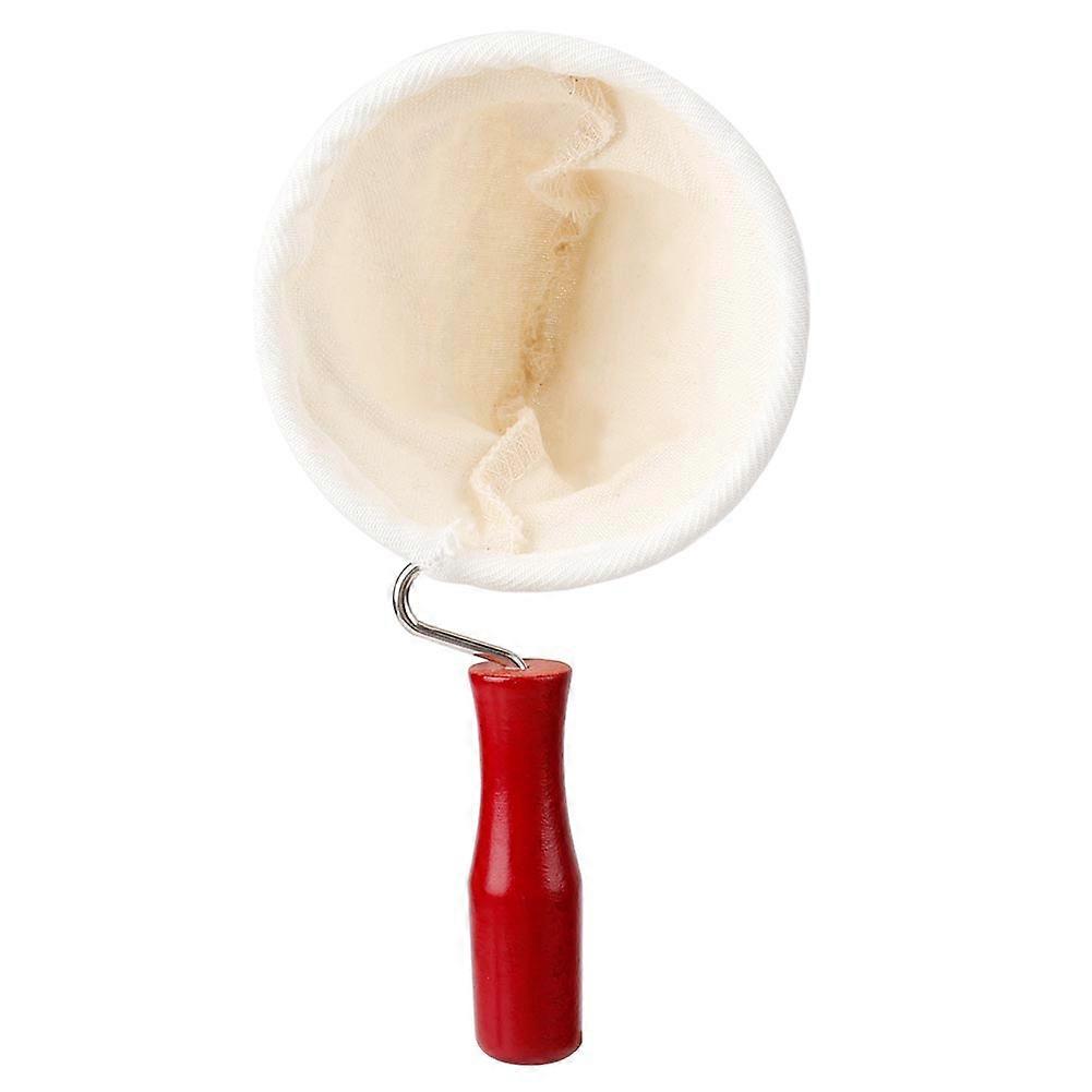 Cotton flannel coffee filter with wooden handle, 105mm coffee filter bag accessories
