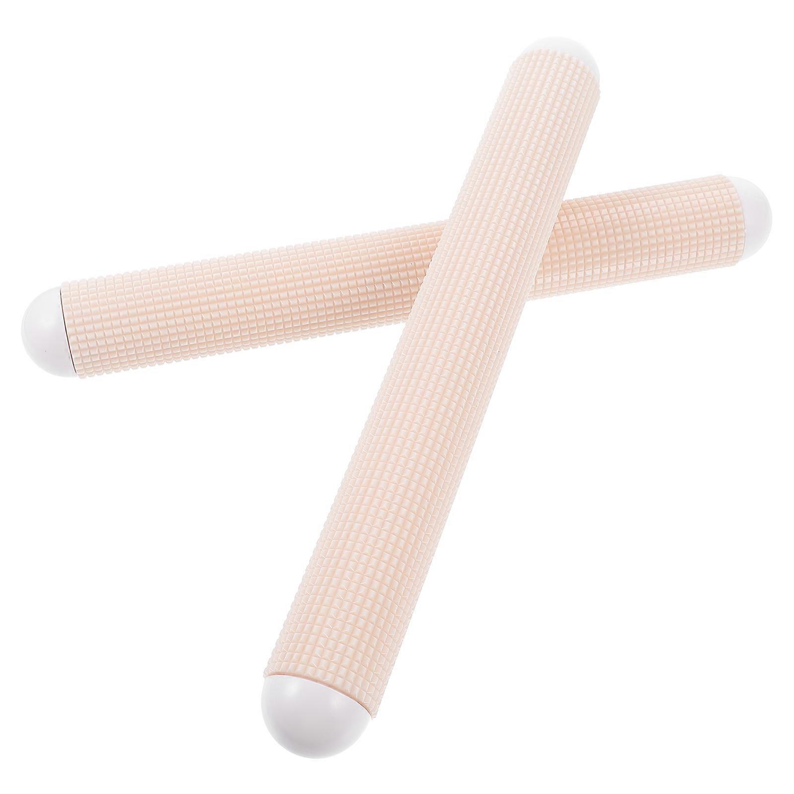 Baking Rolling Pin Professional Plastic Rolling-Pins for Baking Pasta and Cookie Yellow 27X3X3CM Non-Sticky 2Pcs