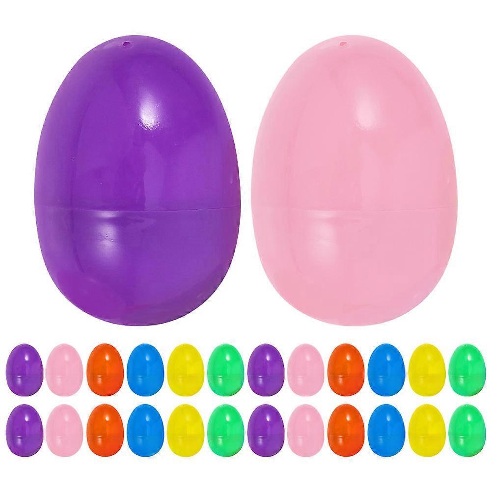 Plastic Easter Eggs Fillable Realistic Appearance For Easter Party Decorative Children 60Pcs