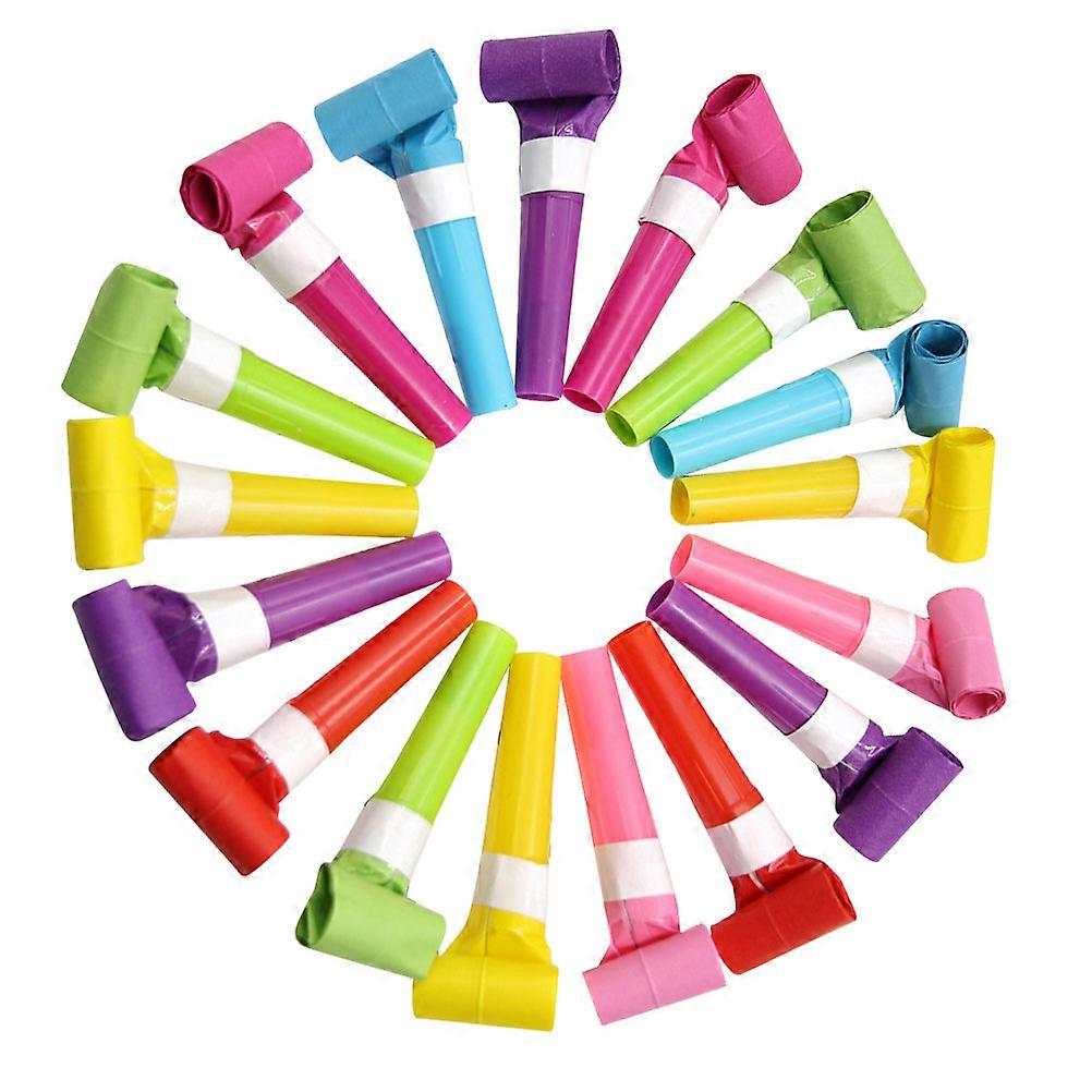 50pcs Plastic Whistles for Party Use Fun Cheering Props Bright Assorted Color 6cm