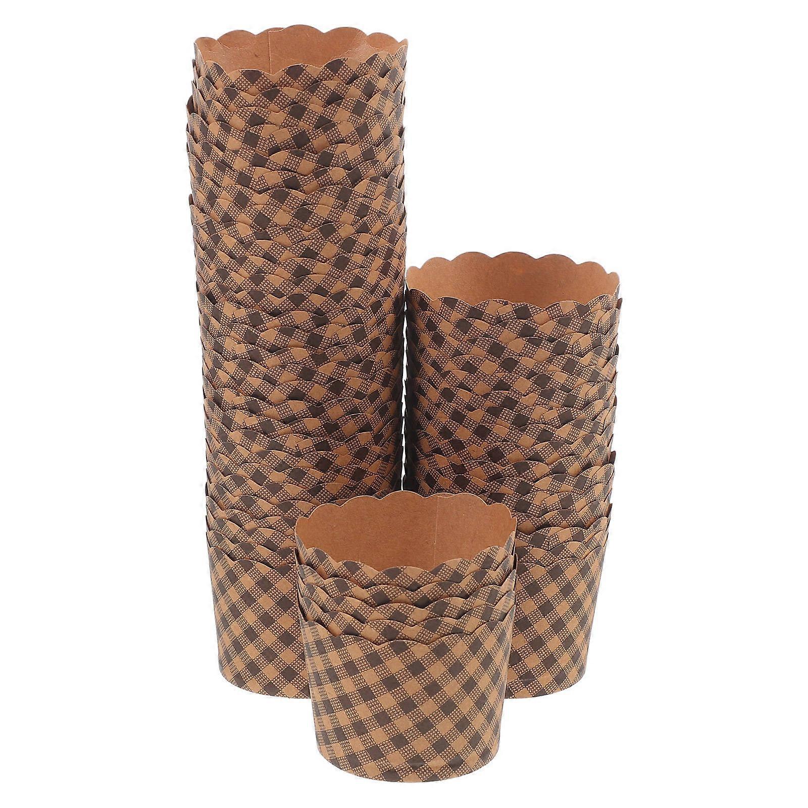 Baked Muffin Cups Cupcake Muffin Liners Holding Cupcakes Light Brown 50Pcs