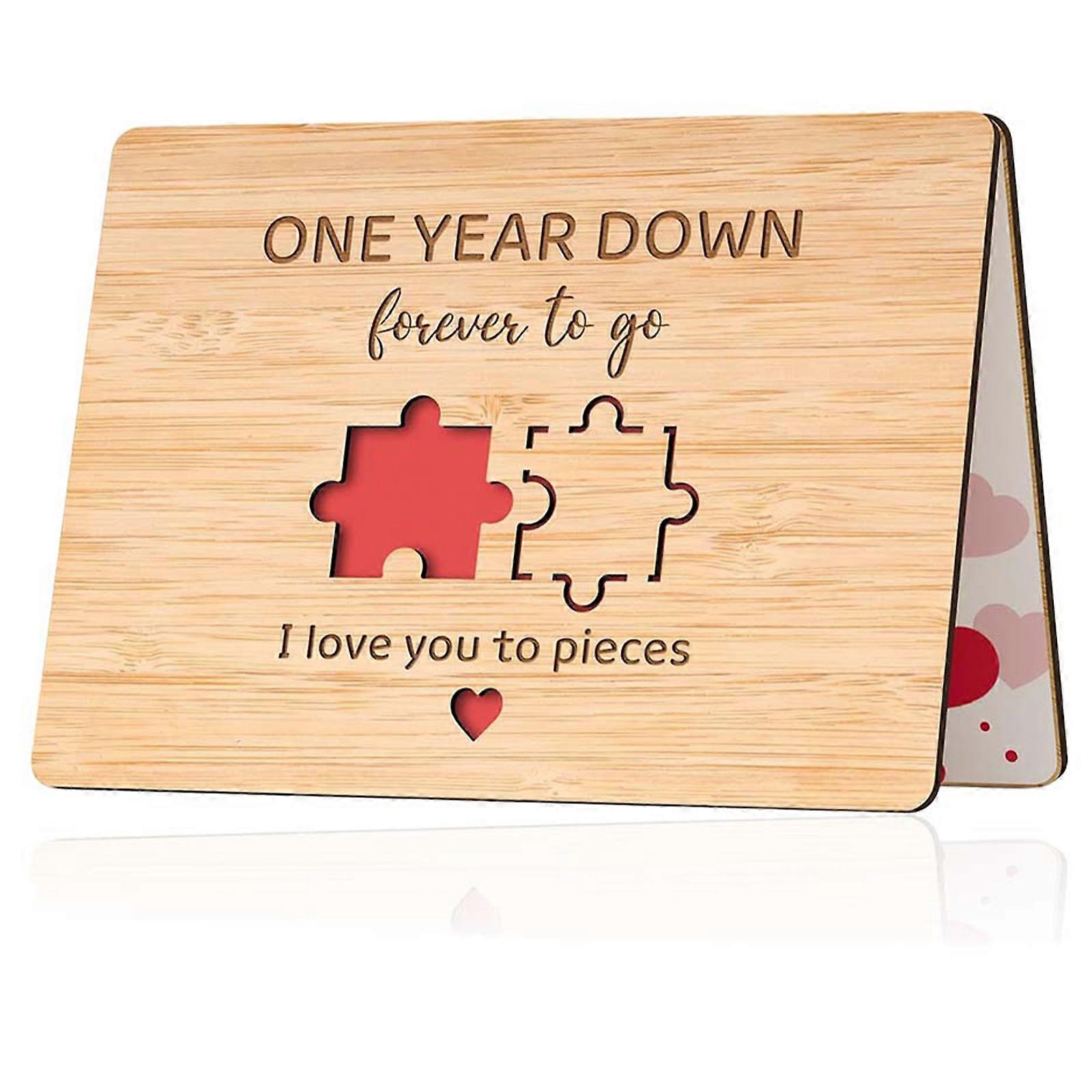 1e verjaardag kaart, 1e bruiloft verjaardag kaart - bamboe kaart, 1e verjaardag kaart, 1e bruiloft verjaardag cadeau