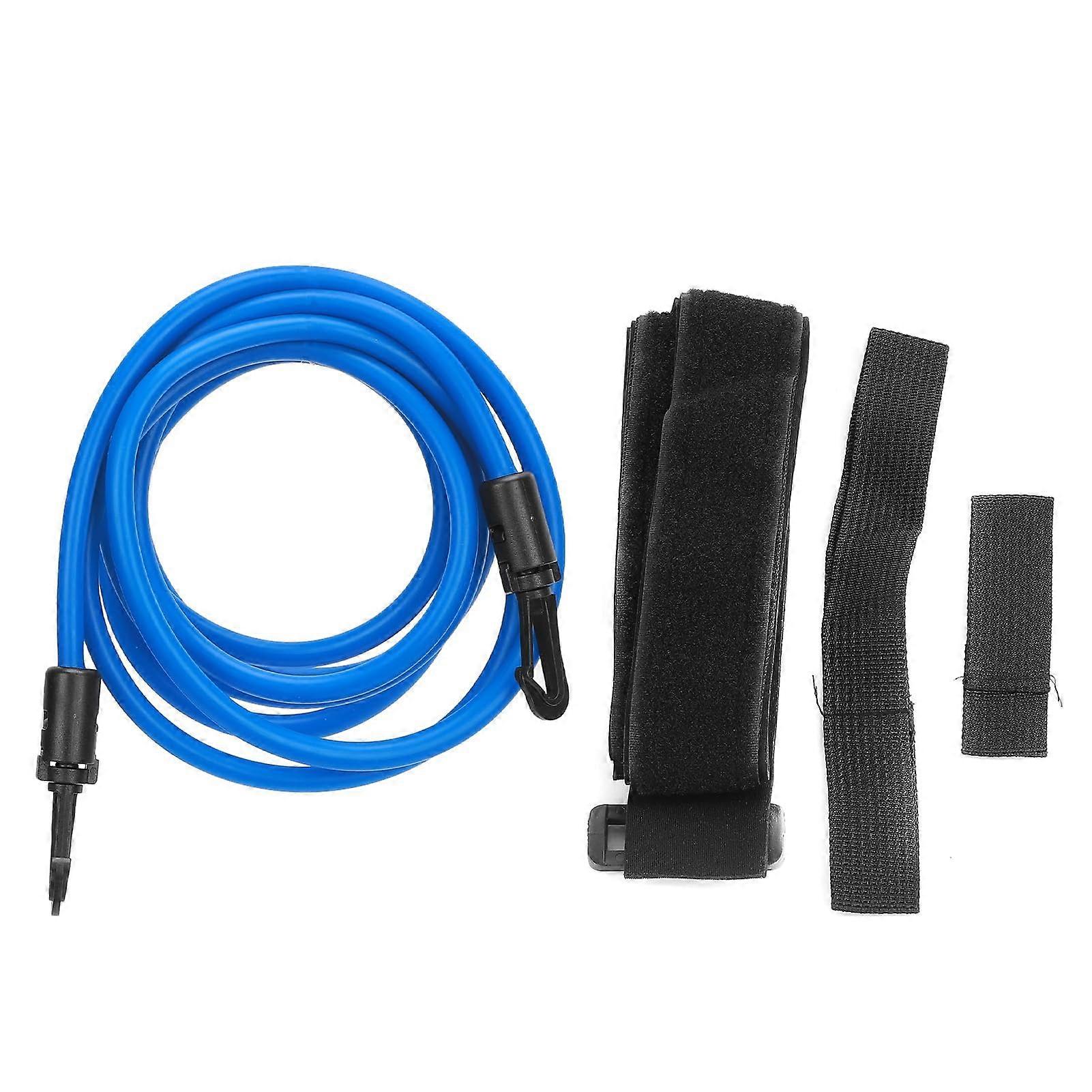 Swimming Training Belt with Adjustable Latex Resistance Band, Strength Speed Training Waist Belt for Swim Fitness