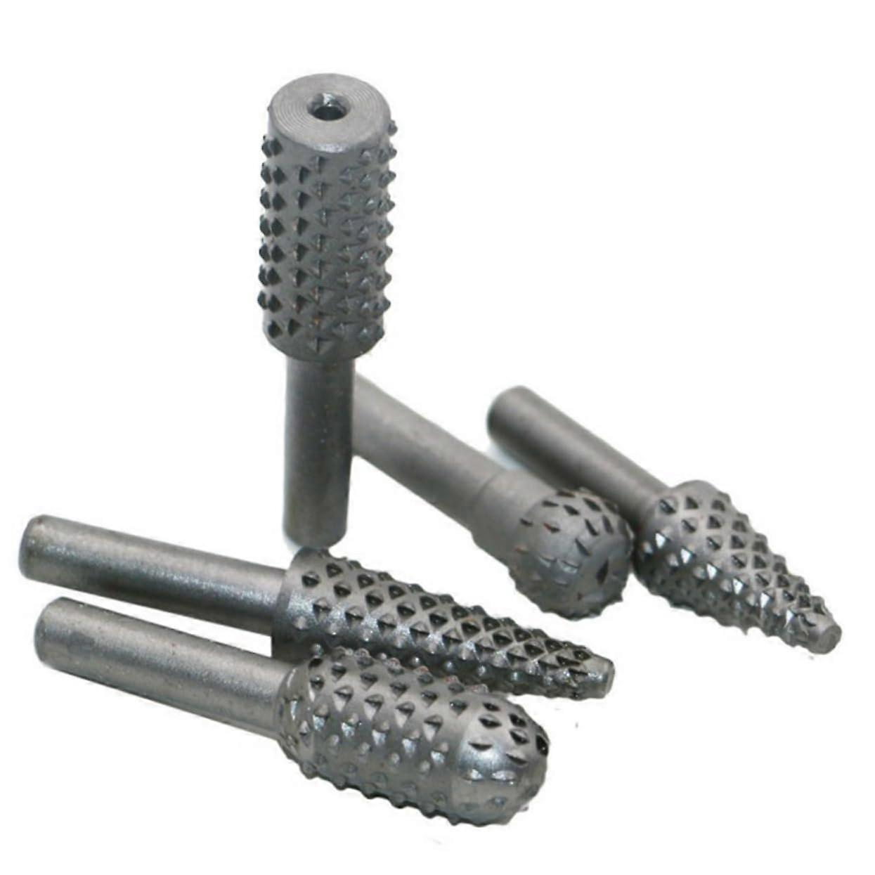 Rotary File Drill Bits Set - 5 Pack of High-Speed Steel Rotary Burr Cutting Bits for Wood and Metal