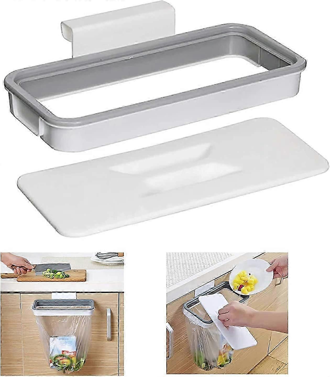 Closet trash can for the kitchen, portable trash bag holder under the sink