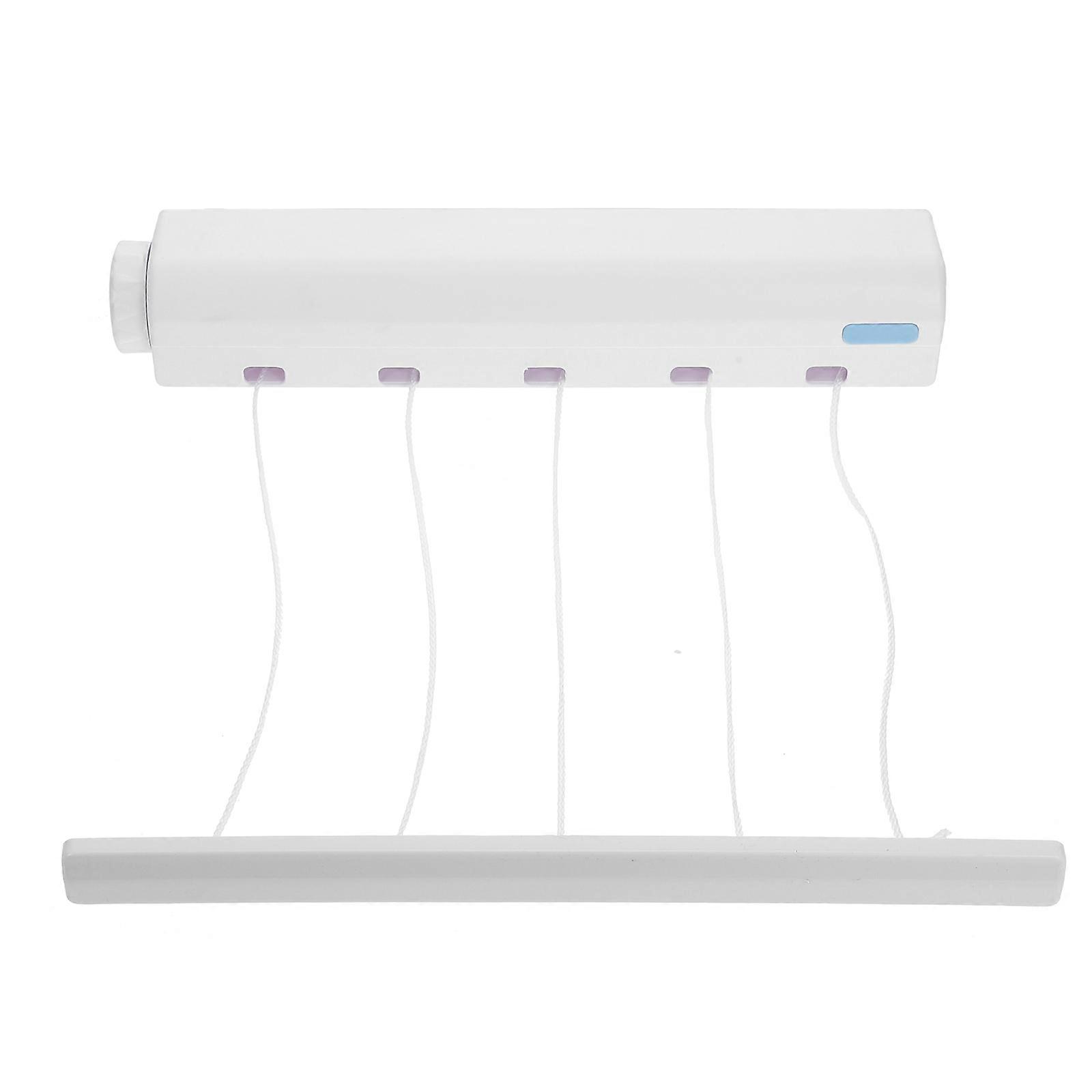 Retractable Travel Clothesline Clothes Drying Rack Integrated Hooks Outdoor Use Plastic Material Internal Rotating Coil 1Pcs