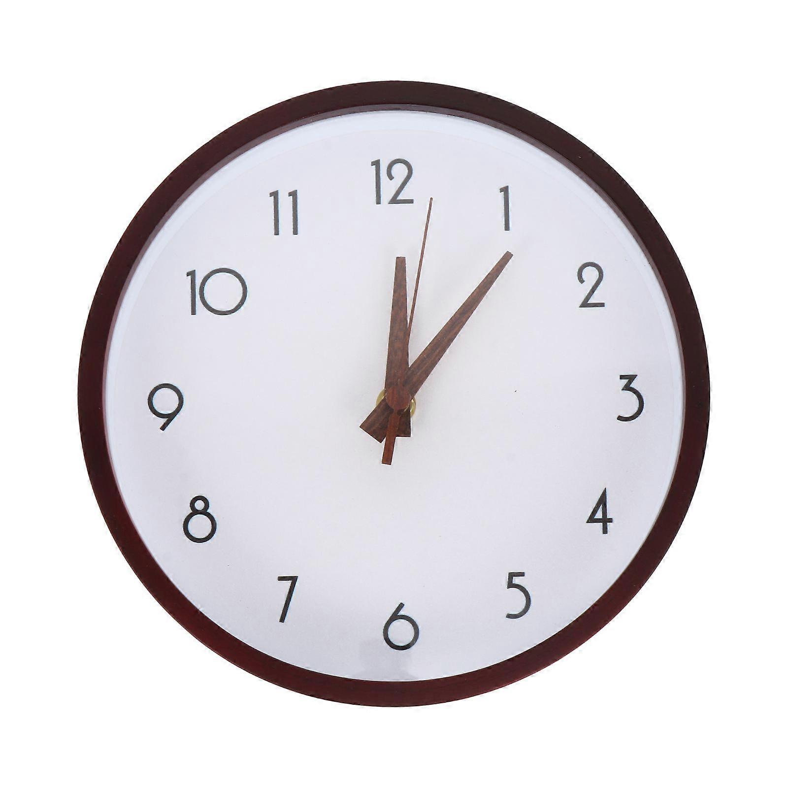 Home Hanging Clock 8-Inch Elegant Design Coffee Color PVC Material 1Pack