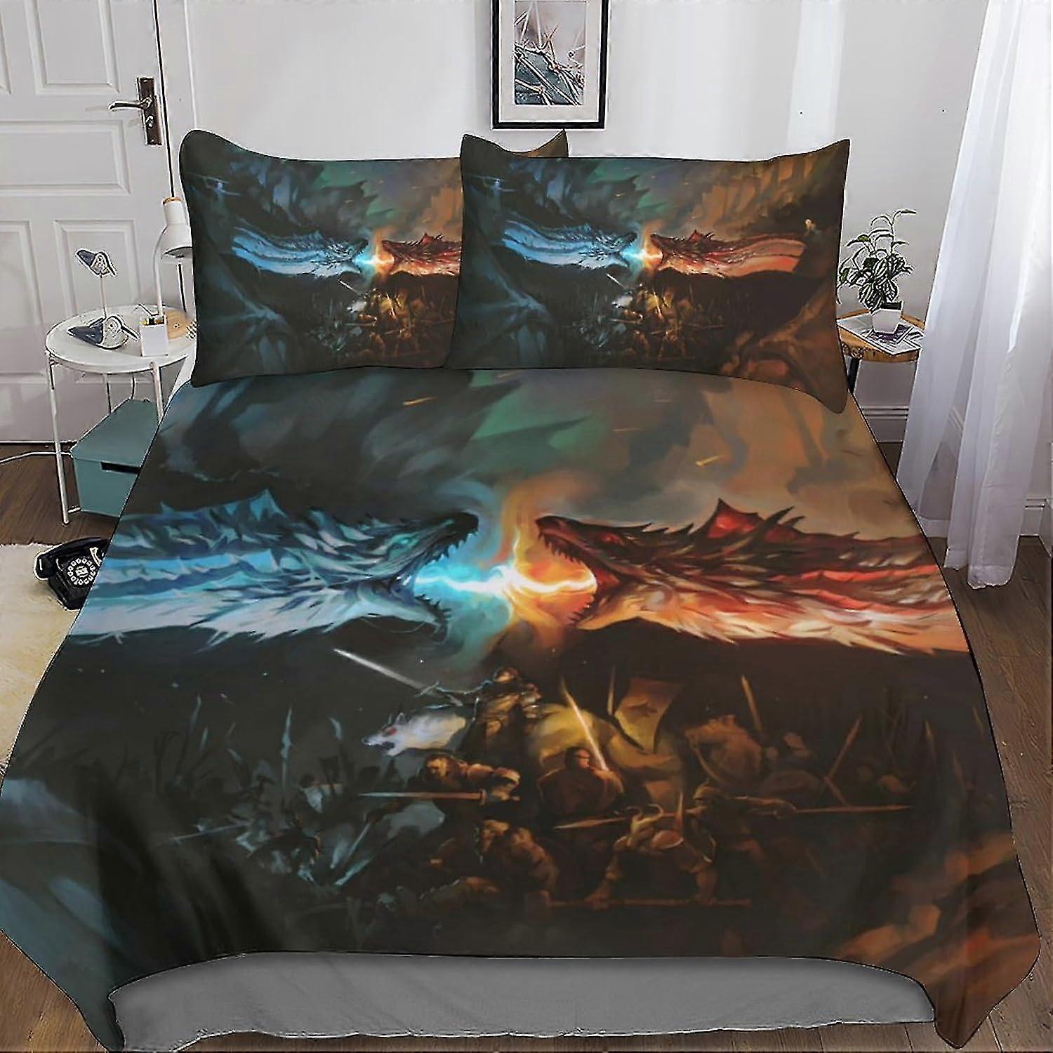 Fantasy Quilt Duvet Cover Set, 3D Printed Soft Microfiber Bedding, 3 Pieces for Teens and Adults