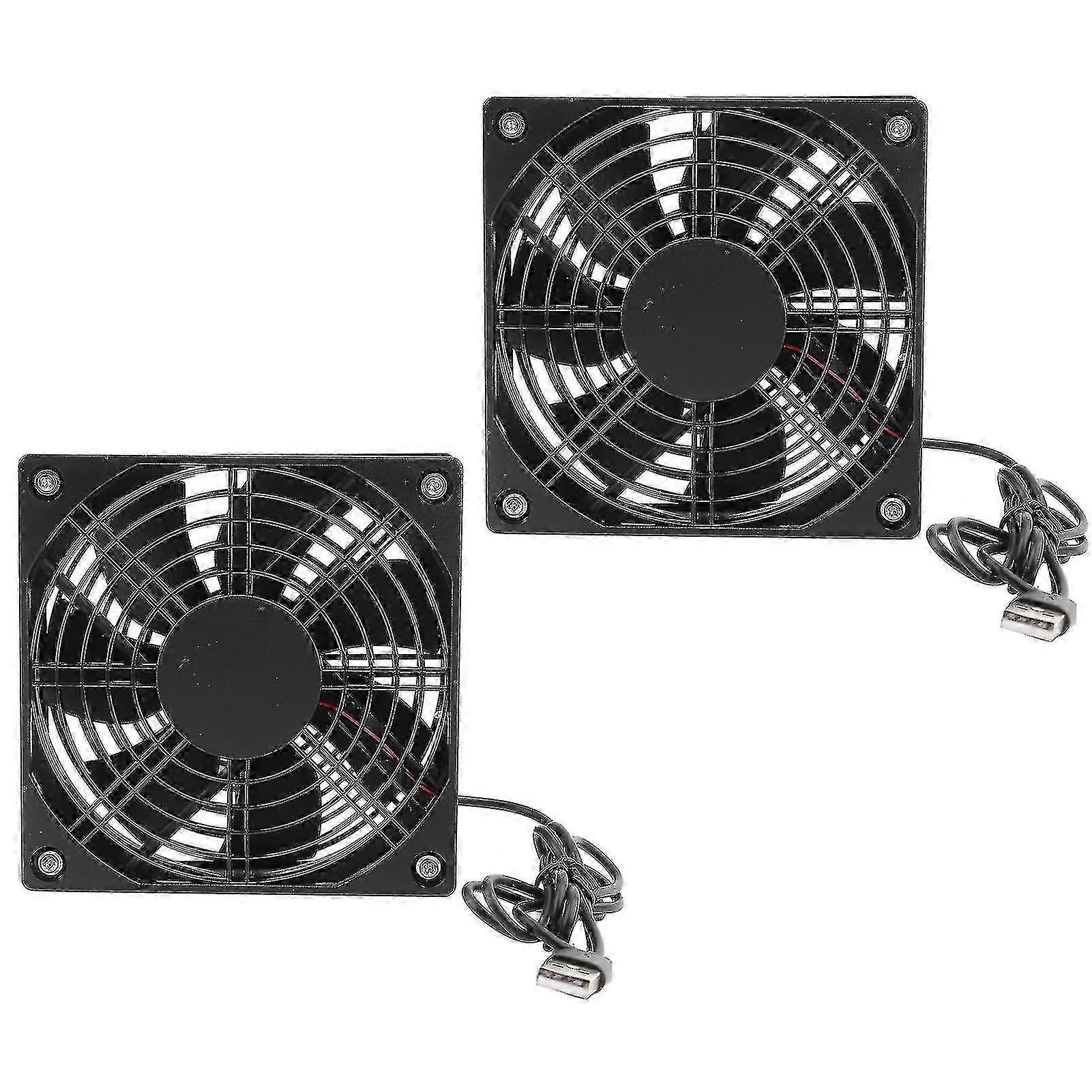 Ultra Silent Quiet Cooling Fan 2pcs - 5V USB PC Cooler Fan for Computer Case Edition 0701