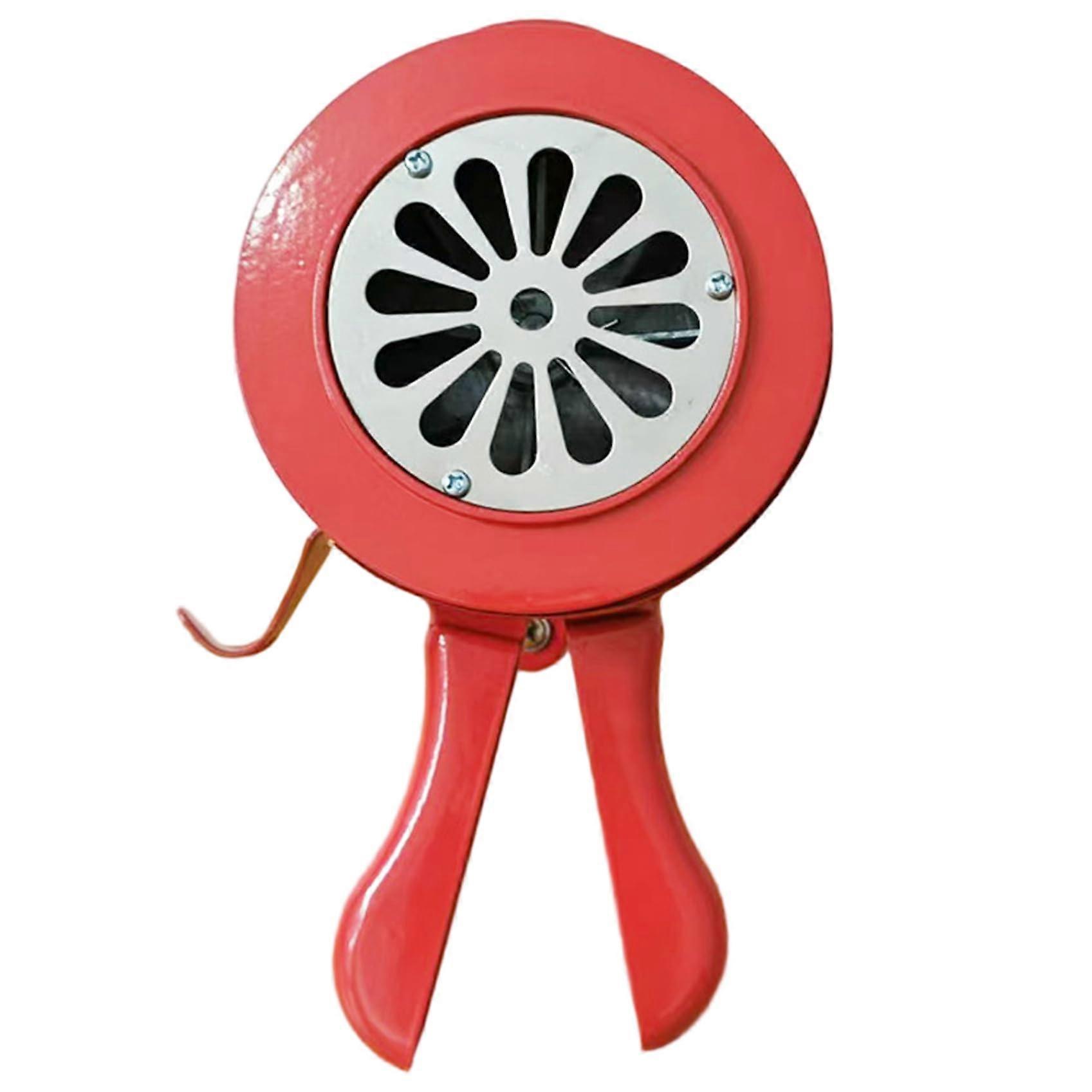 Air Raid Siren with Foldable Hand Crank, Portable Red Aluminum Alloy for Emergency Defense Drills and Training