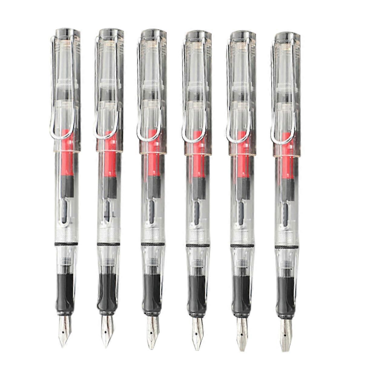 Art Pen Fountain Pen Set of 6, Gel Marker for Diary, Portable Calligraphy Practice Pen with Ink, Business Use