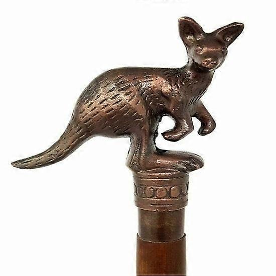 Brass Antique Rabbit Shape Designer Head Handle Style Walking Stick Cane Red Wood Two Fold Unique Handle Cane Gift