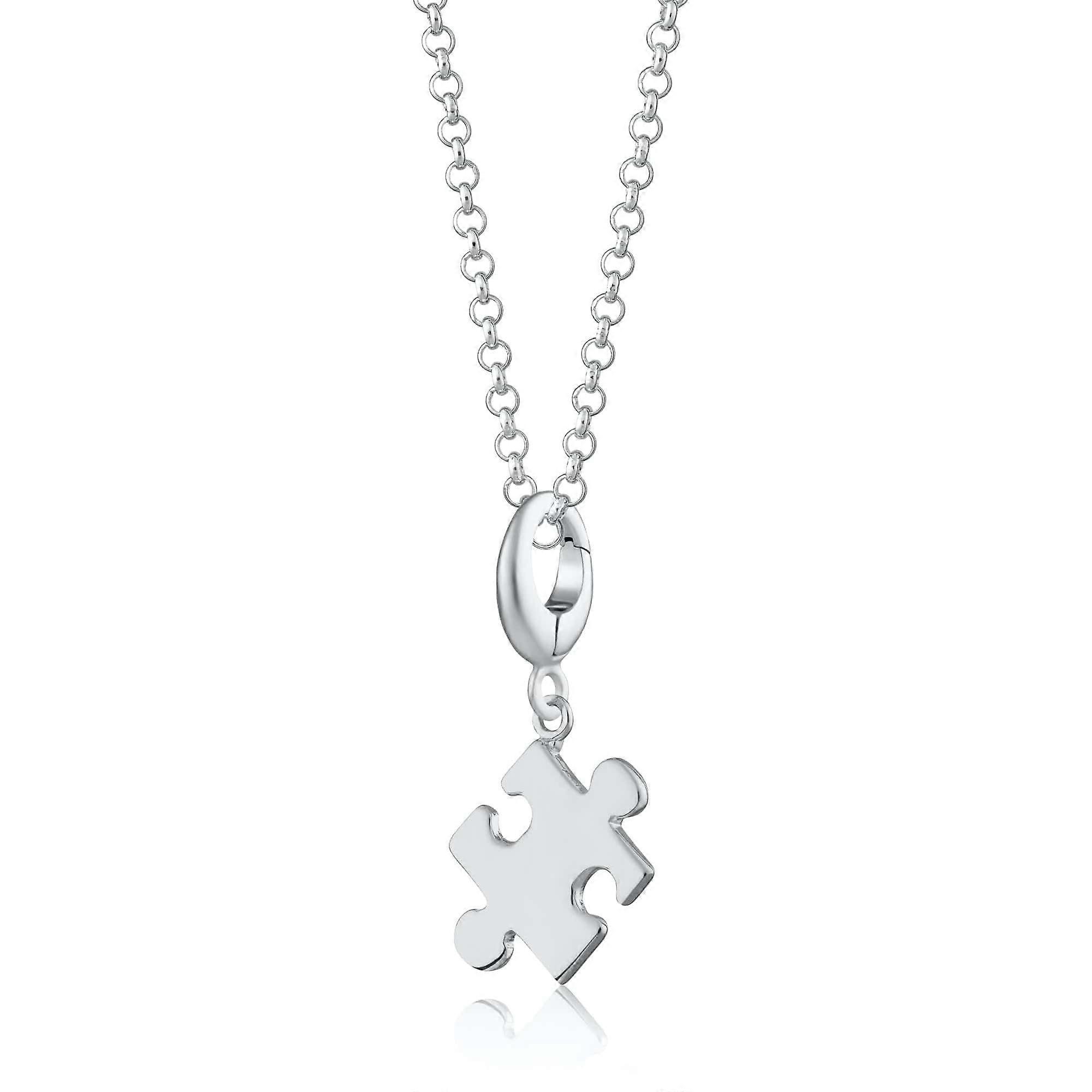 Silver Jigsaw Necklace CNSJZ-1