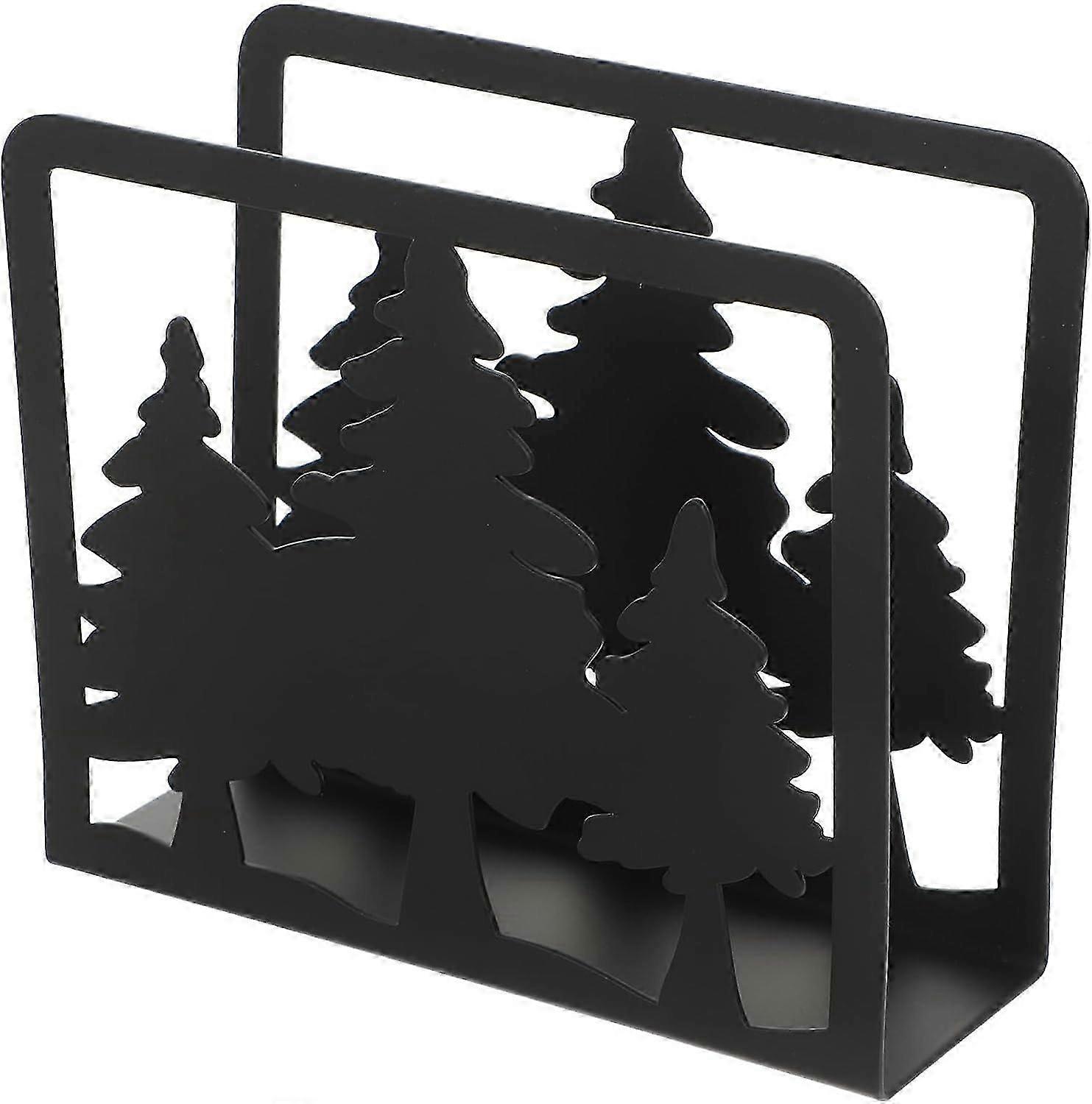 Metal Napkin Holder, Pine Tree Pattern, Freestanding Design for Tables