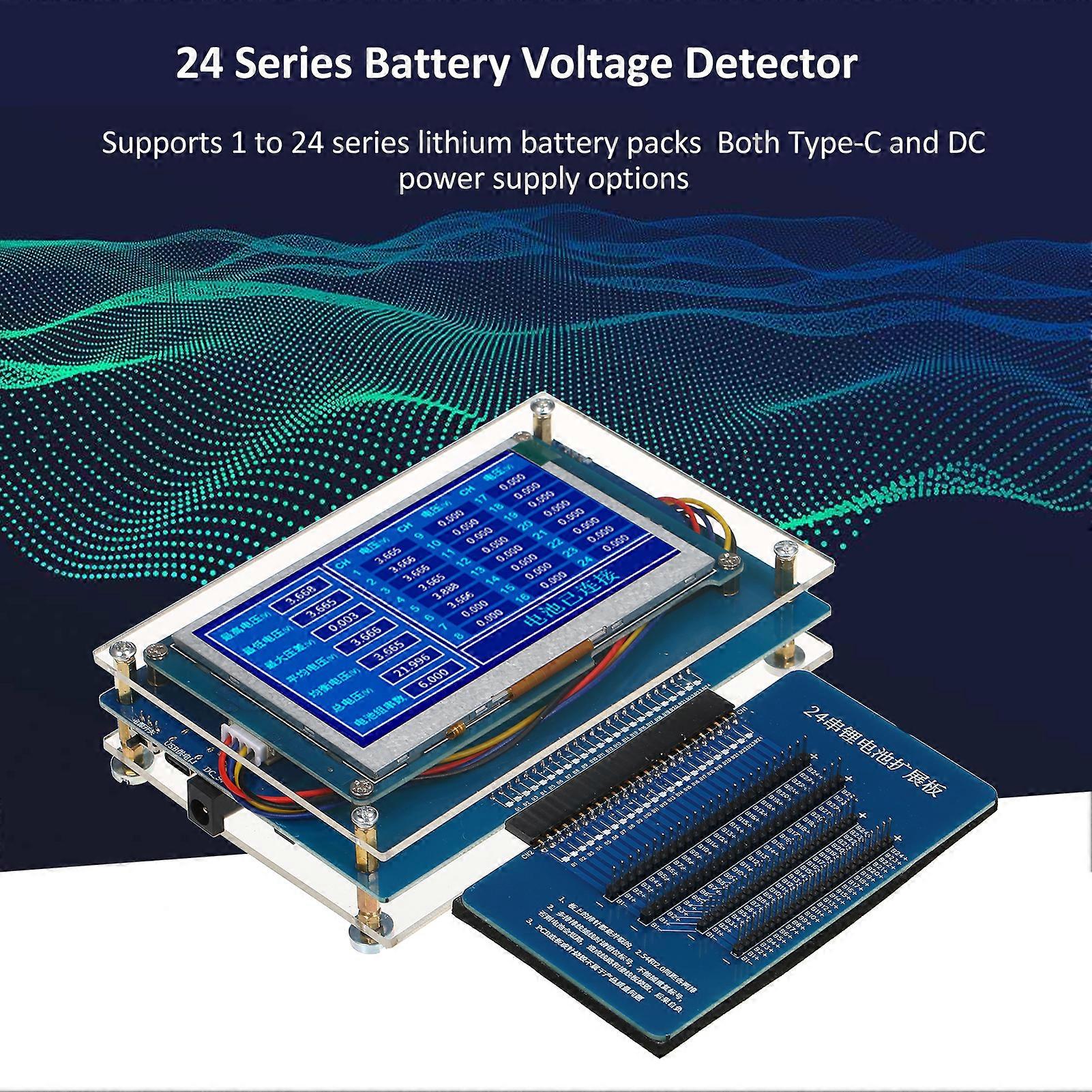 24 Series Lithium Battery Voltage Detector with Acrylic Shell Baffle, Equalizer Highly Efficient Repair and Testing Tool, Intelligent Active Differen