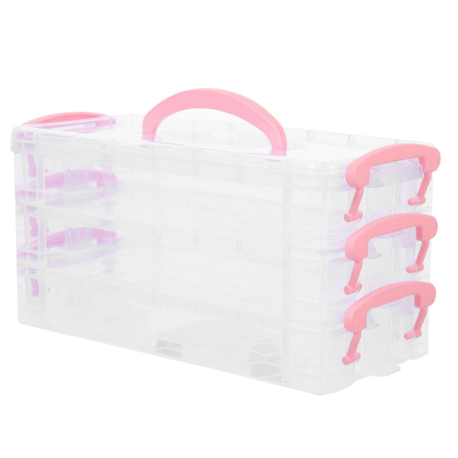 Transparent Portable Pencil Box, Durable Detachable Pen Holder Organizer for Students, Stackable Case for Markers, Watercolor and Drawing Pens