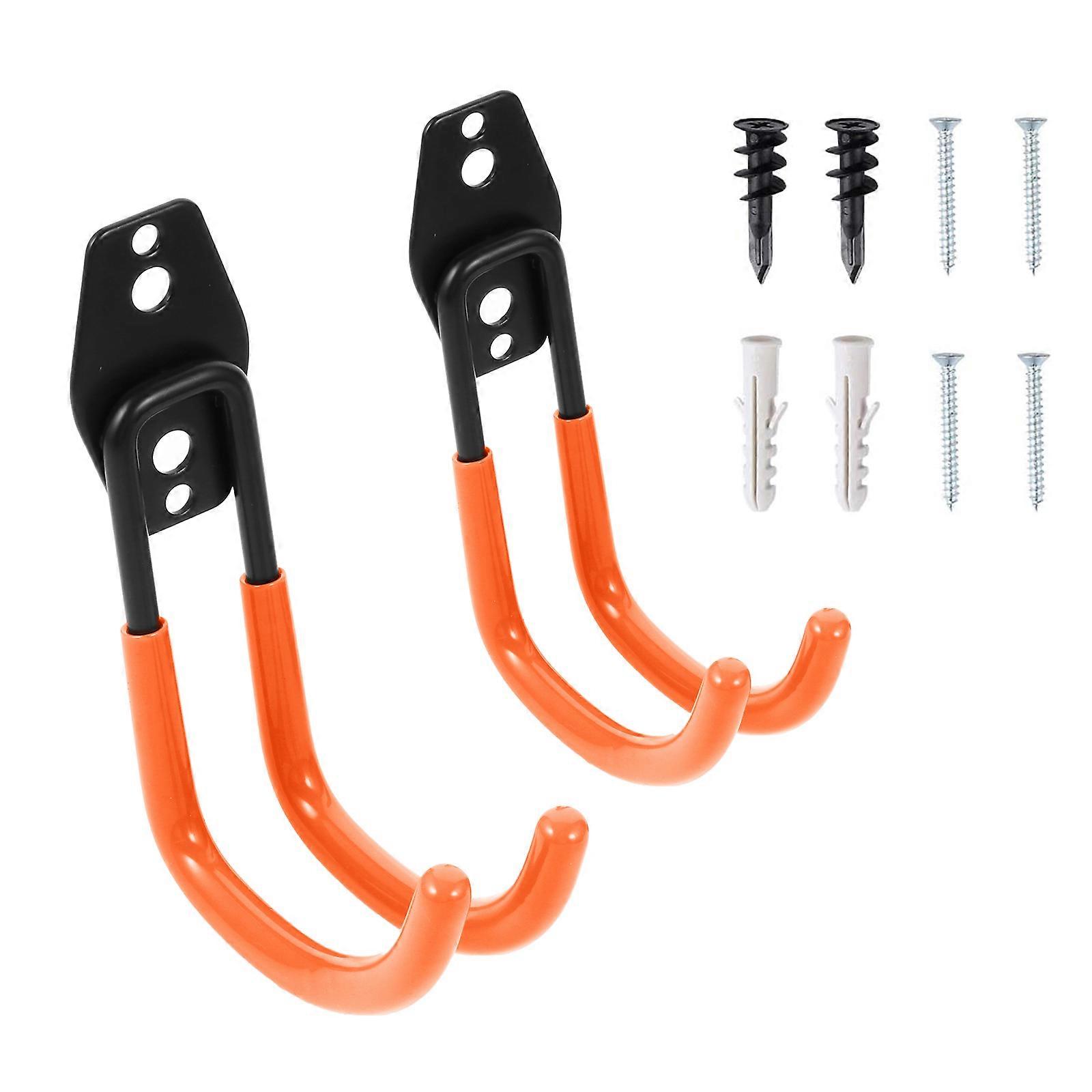 Metal Hooks Garage Storage Hook Wall Organizer Round Hanging Bags Purses Workshop 10.5X3.7X14.5cm 2Pcs