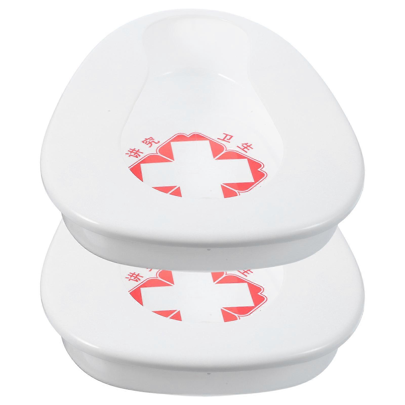Plastic Bedpans Portable For Immobile Use 35x29x10cm 2Set