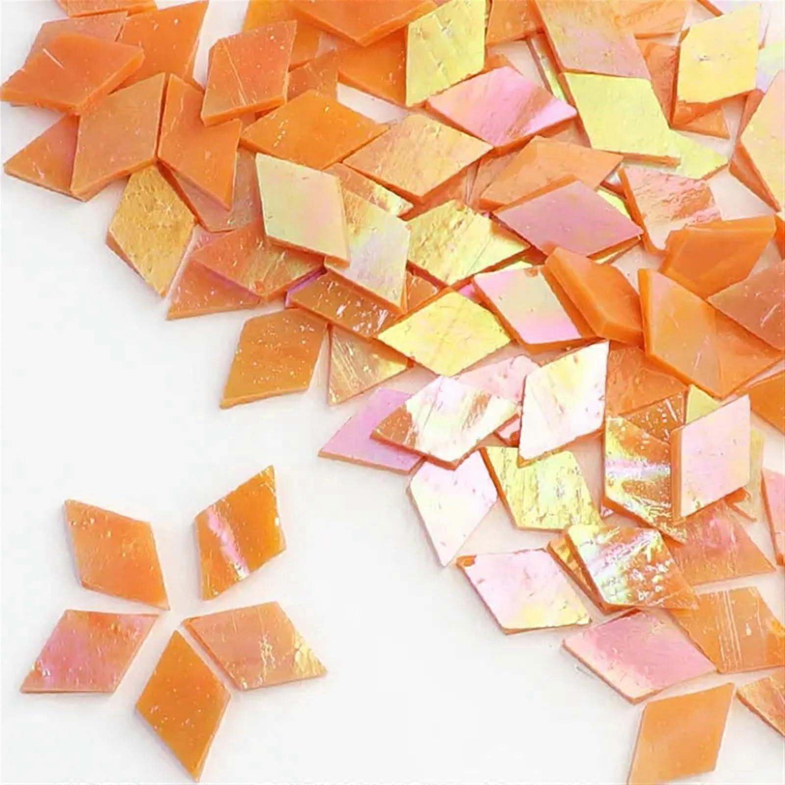 DIY Mosaic Kit 50g Clear Glass Tiles, Multicolored Pieces for Crafts, Art