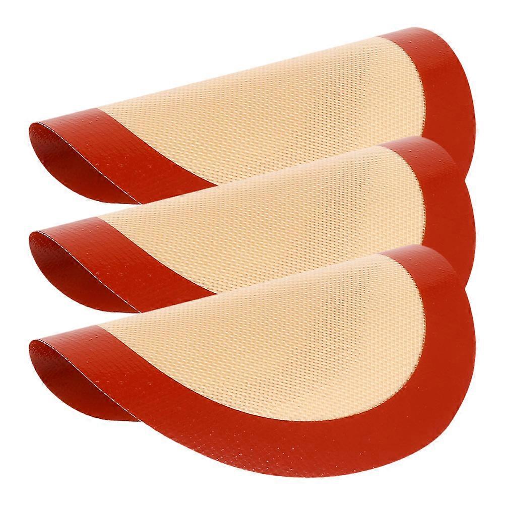 Reusable Baking Mats Silicone Baking Mats Round Microwave Safe For Baking Occasions Red 20.00X20.00X0.10Cm 3Pcs