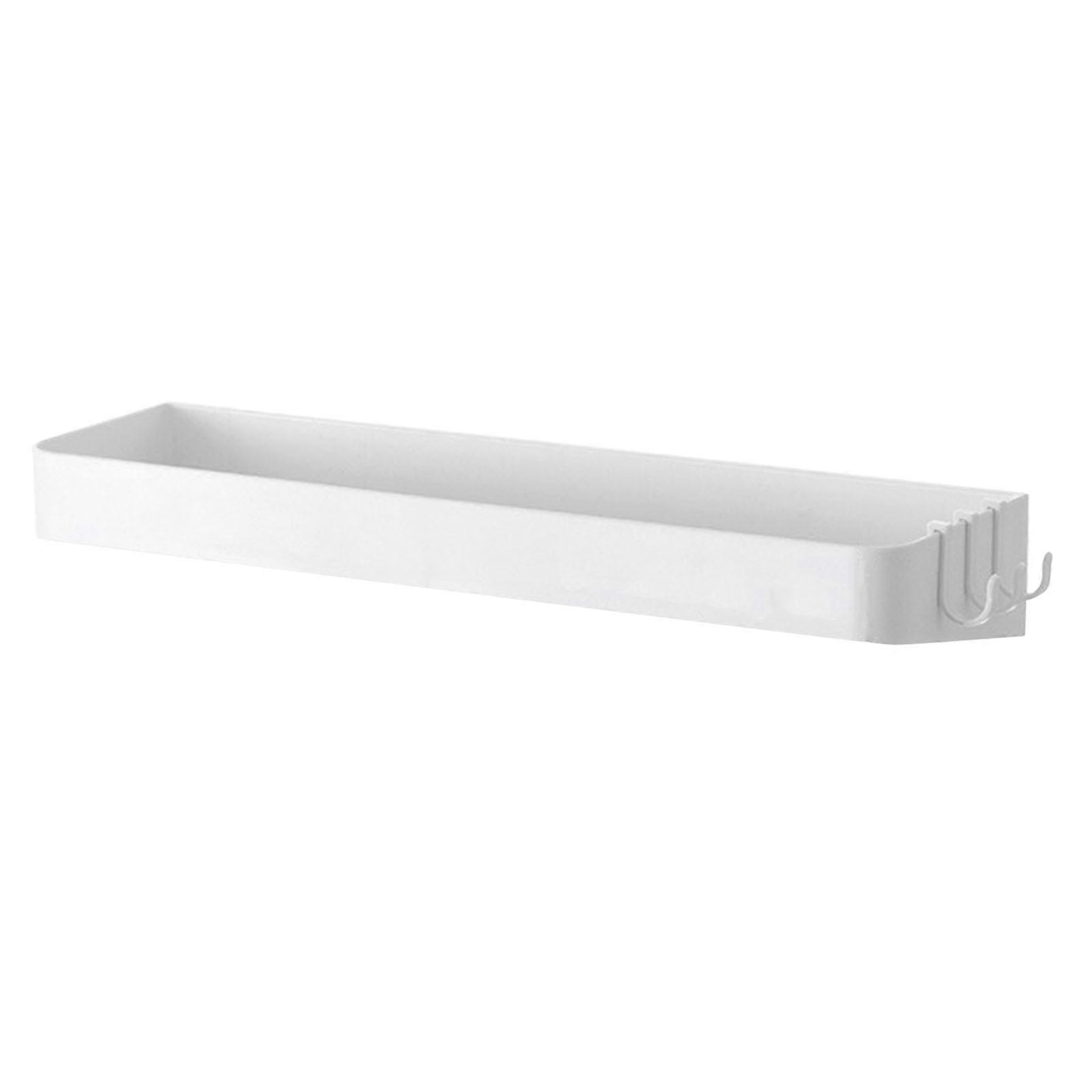 Wall Mounted Multipurpose Modern Minimalism Style Punch Free Floating Shelf for Bathroom White