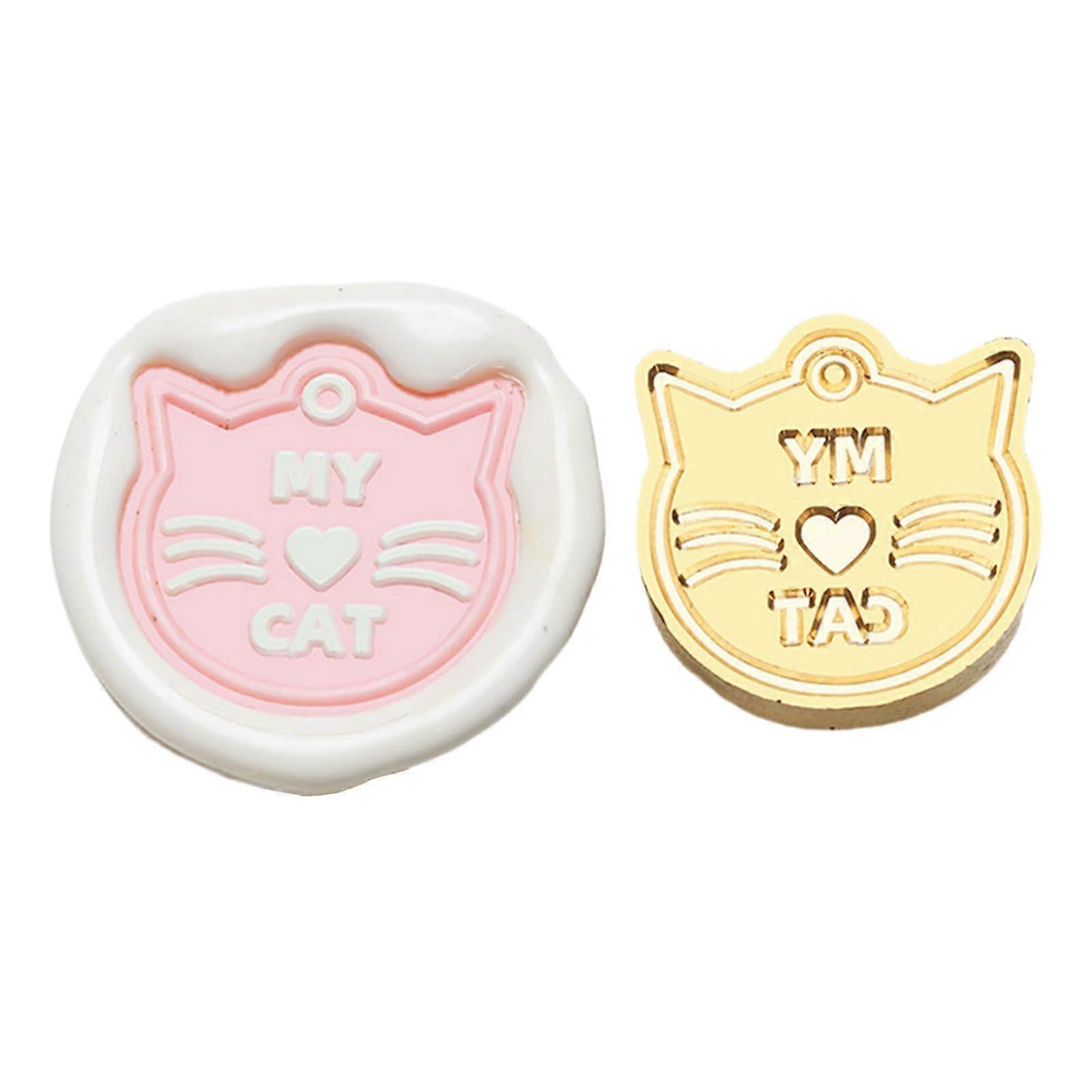 Wax seal stamp with cat design, for invitations, scrapbooking, envelopes, cards, letter decorations