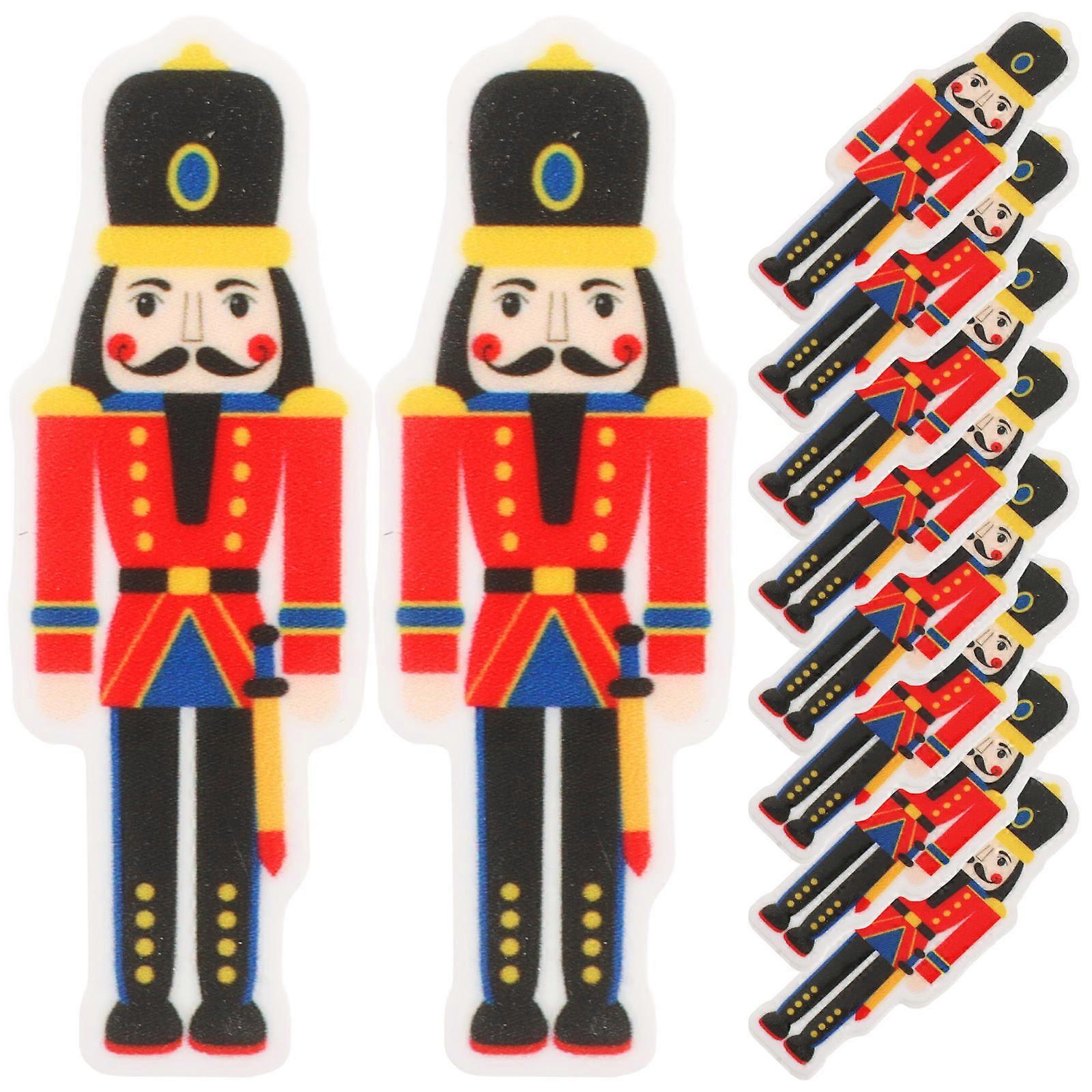 Nutcracker Soldier Fridge Patch Christmas Kitchen Decor Magnetic Decoration Multi .70X1.60X0.20CM 10Pcs