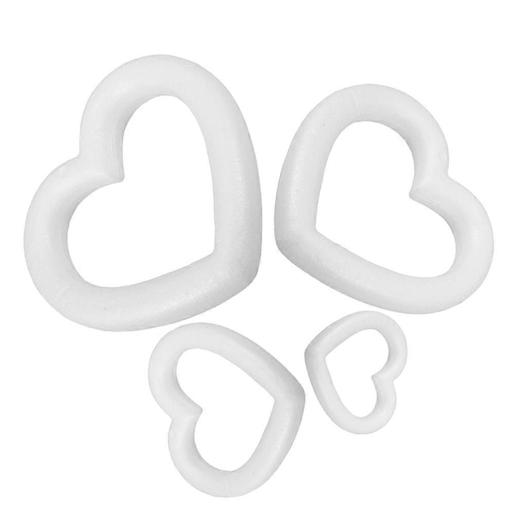 Foam Hearts Blank Heart Wreaths for DIY Party Decorations Lightweight Durable Models for Weddings Valentine's Day 4PCS